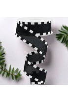 1.5" Faux Royal Burlap/Stripe Edge Ribbon: Black (10 Yards) - Michelle's aDOORable Creations - Wired Edge Ribbon