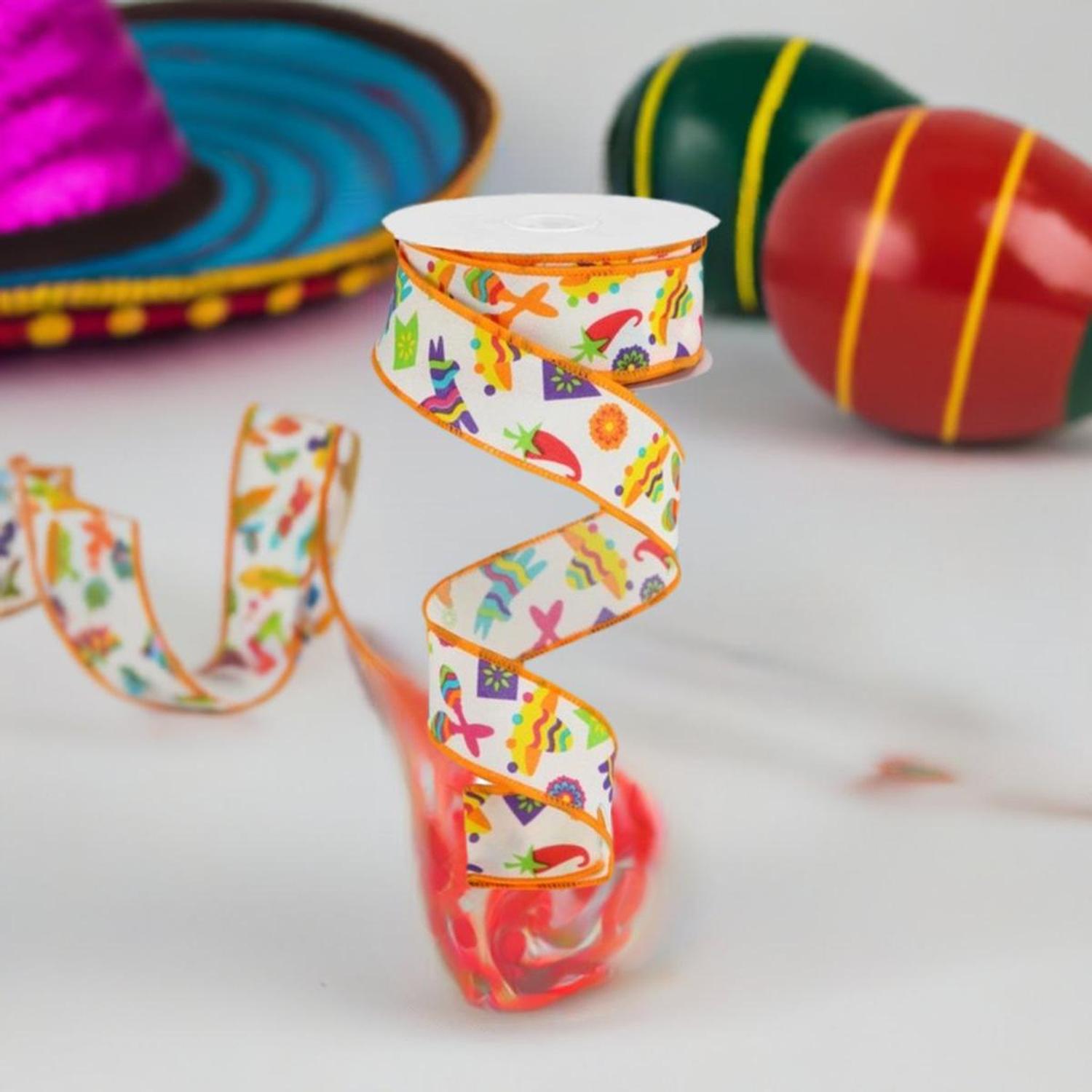 Shop For 1.5" Fiesta Ribbon: Cream (10 Yards) at Michelle's aDOORable Creations