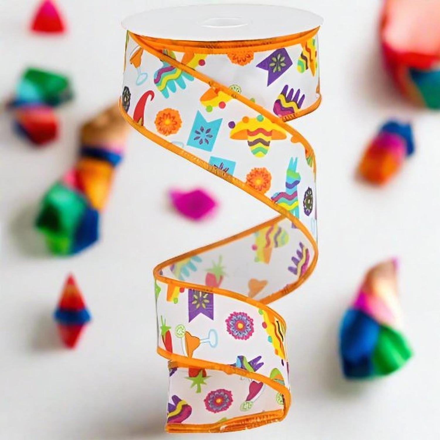 1.5" Fiesta Ribbon: White (10 Yards)