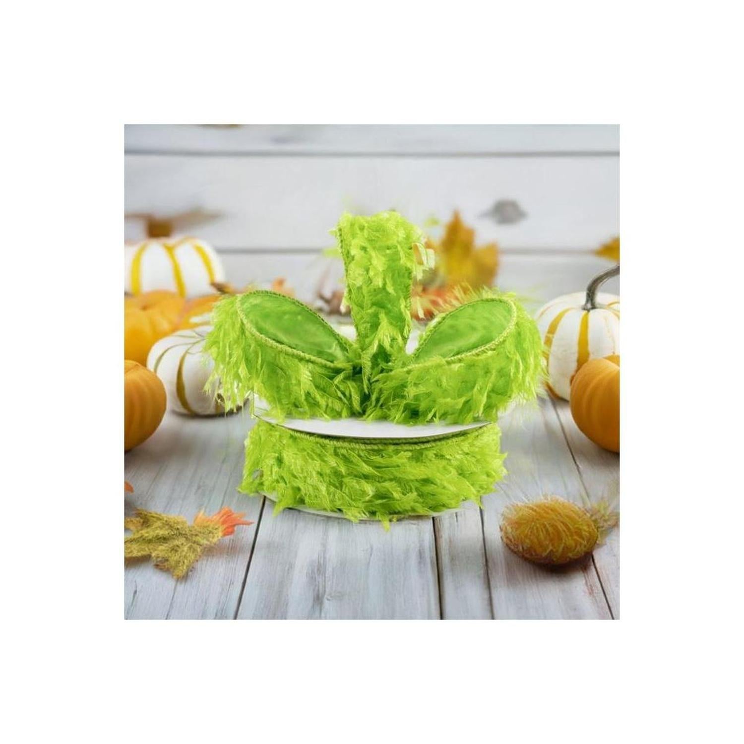 1.5" Furry Ribbon: Lime Green (10 Yards)