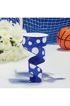 Shop For 1.5" Giant Three Size Polka Dot Ribbon: Royal Blue & White (10 Yards) at Michelle's aDOORable Creations