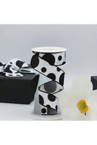 1.5" Giant Three Size Polka Dot Ribbon: White/Black (10 Yards) - Michelle's aDOORable Creations - Wired Edge Ribbon