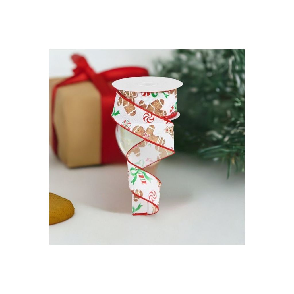 Shop For 1.5" Gingerbread Candy Ribbon: White (10 Yards) at Michelle's aDOORable Creations