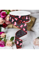 Shop For 1.5" Heart Leopard Spots Ribbon: Black (10 Yard) at Michelle's aDOORable Creations