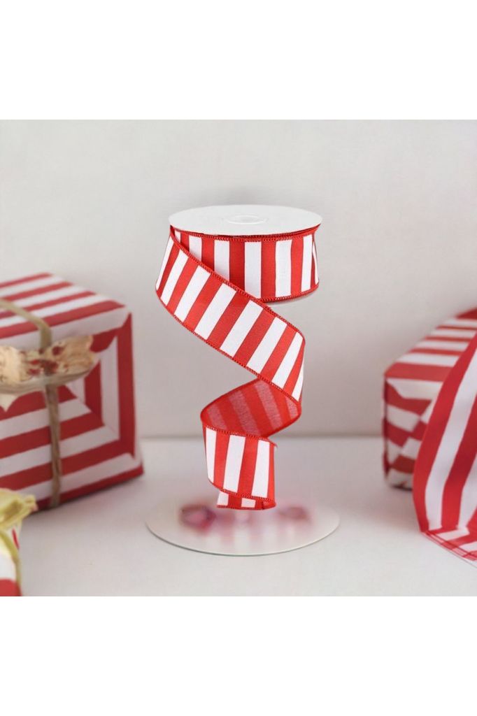 Shop For 1.5" Medium Horizontal Stripe Ribbon: Red & White (10 Yards) RG0177724