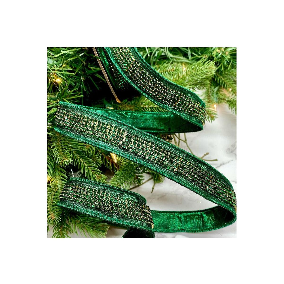 Shop For 1.5" Metallic Dupion Duchess Jewel Ribbon: Emerald (10 Yards) at Michelle's aDOORable Creations