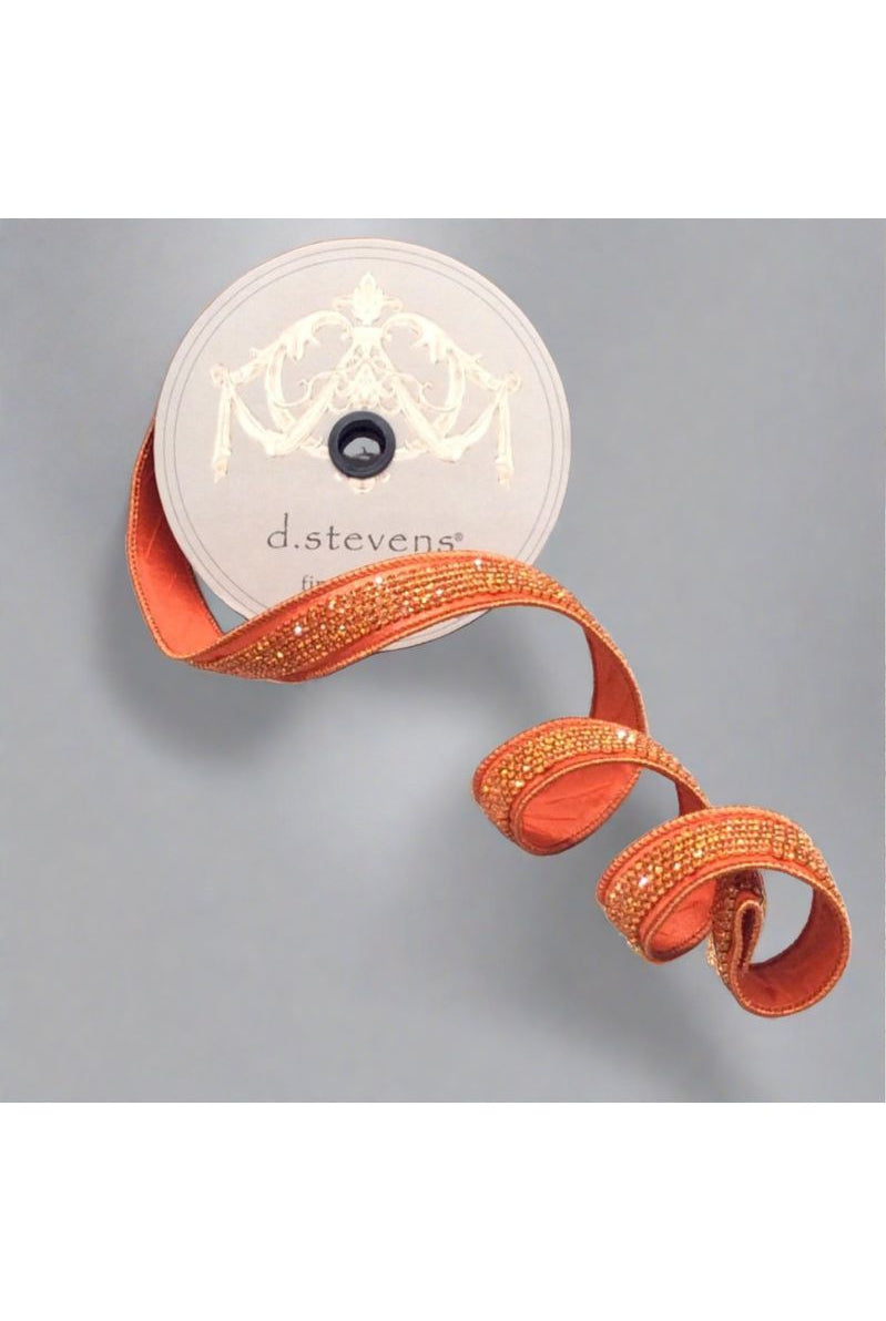 Shop For 1.5" Metallic Dupion Duchess Jewel Ribbon: Orange (10 Yards) 05-1286