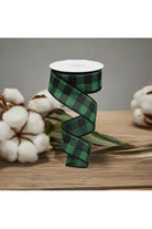 Shop For 1.5" Printed Plaid Check Ribbon: Emerald Green (10 Yards) at Michelle's aDOORable Creations