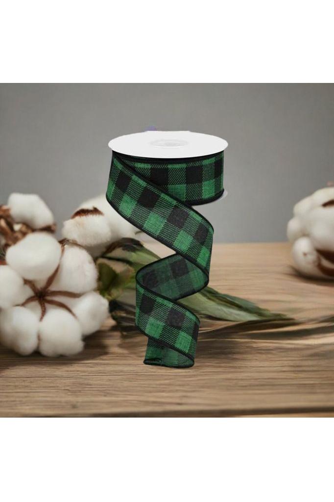 Shop For 1.5" Printed Plaid Check Ribbon: Emerald Green (10 Yards) at Michelle's aDOORable Creations