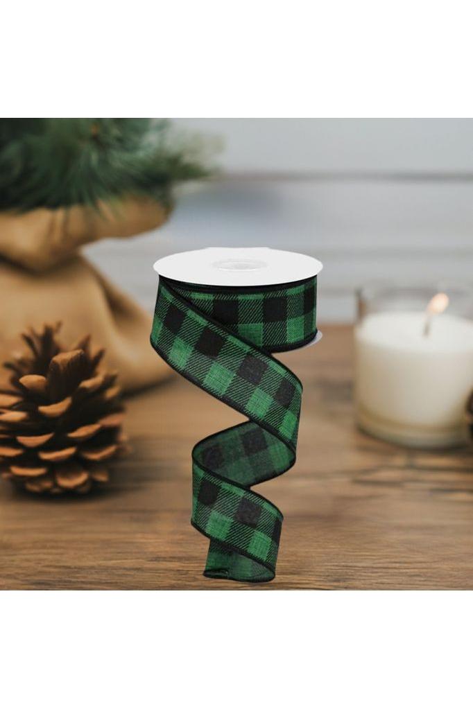 Shop For 1.5" Printed Plaid Check Ribbon: Emerald Green (10 Yards) at Michelle's aDOORable Creations