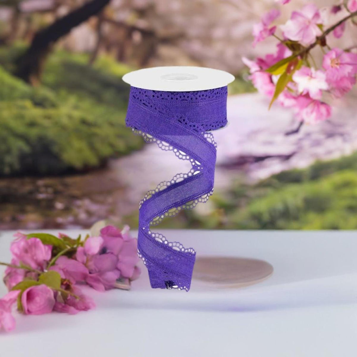 Shop For 1.5" Scalloped Edge Ribbon: New Purple (10 Yard) at Michelle's aDOORable Creations