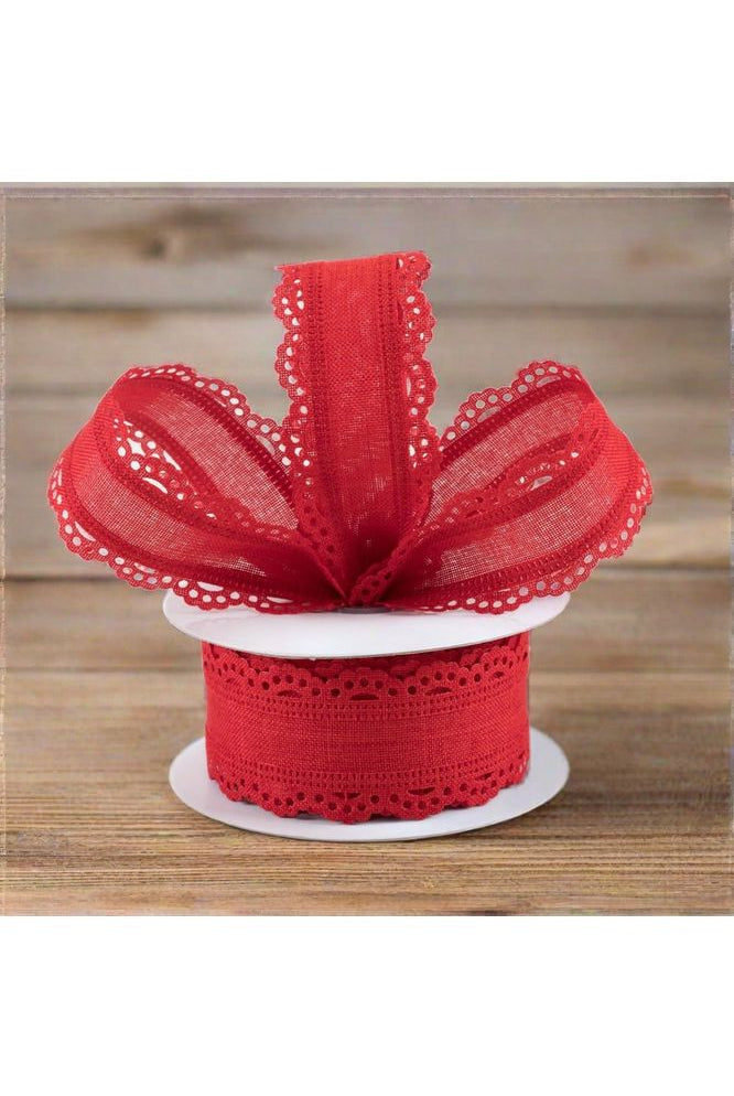 Shop For 1.5" Scalloped Edge Ribbon: Red (10 Yard) RGC130224