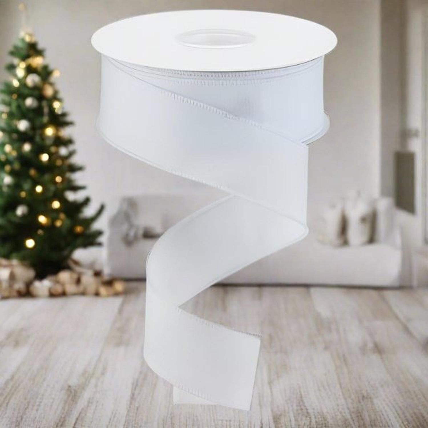 Shop For 1.5" Shimmer Glitter Ribbon: White (10 Yards) at Michelle's aDOORable Creations