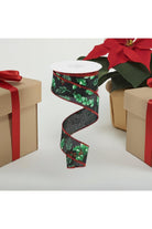 1.5" Winter Foliage Ribbon: Green (10 Yards) - Michelle's aDOORable Creations - Wired Edge Ribbon