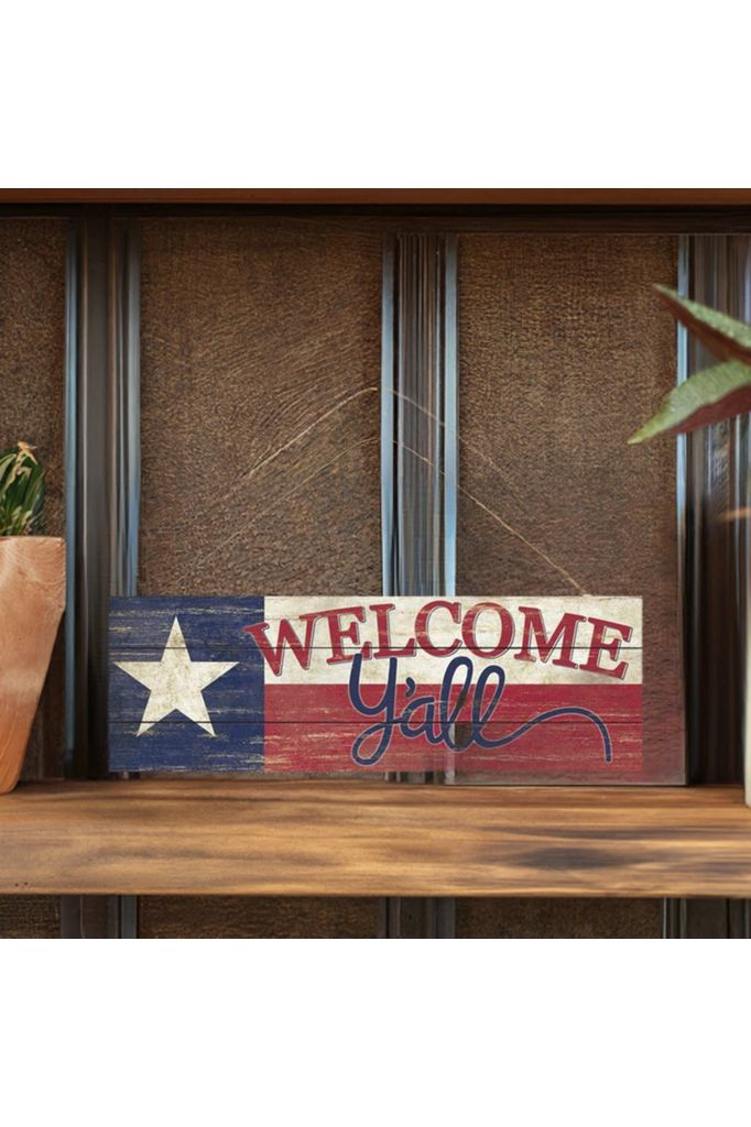 Shop For 15" Wood Sign: Texas Flag Welcome Y'all Sign at Michelle's aDOORable Creations