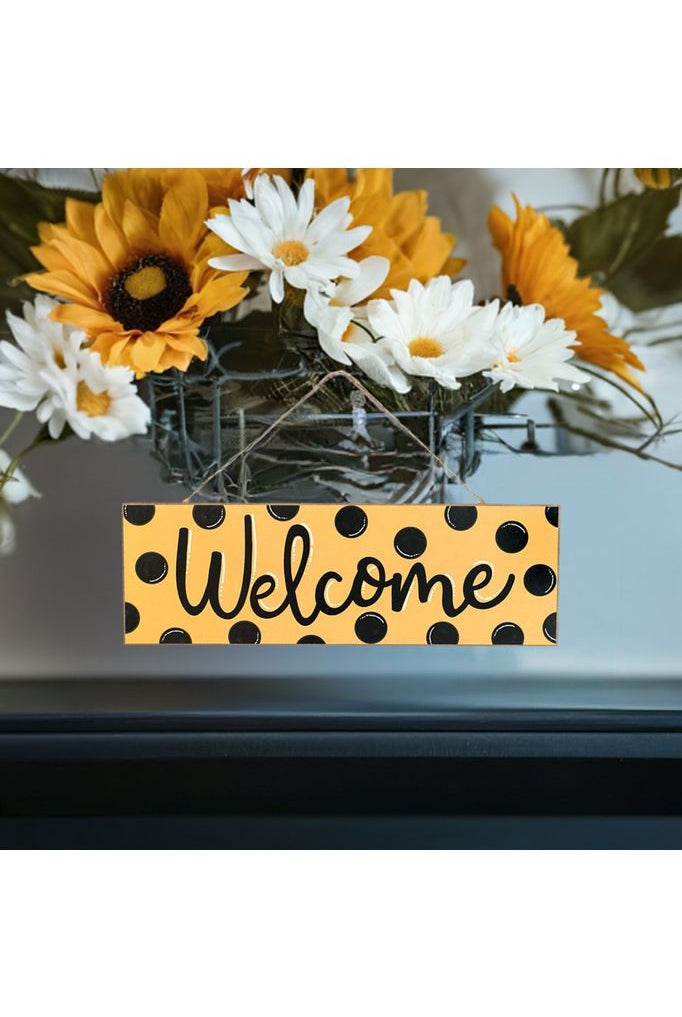 Shop For 15" Wood Sign: Yellow Black Welcome AP803429