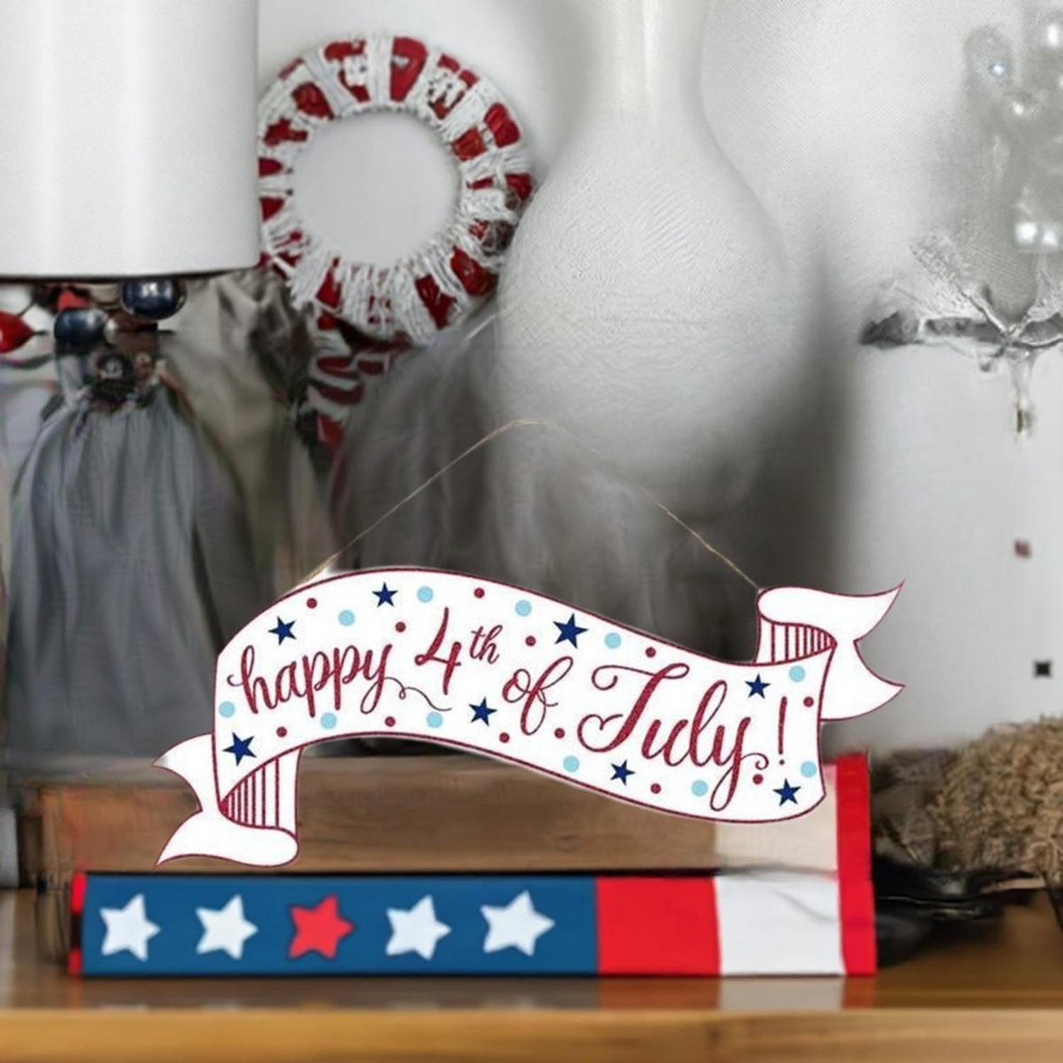 Shop For 15" Wooden Banner Sign: Happy 4th of July at Michelle's aDOORable Creations
