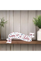 Shop For 15" Wooden Banner Sign: Happy 4th of July AP8867