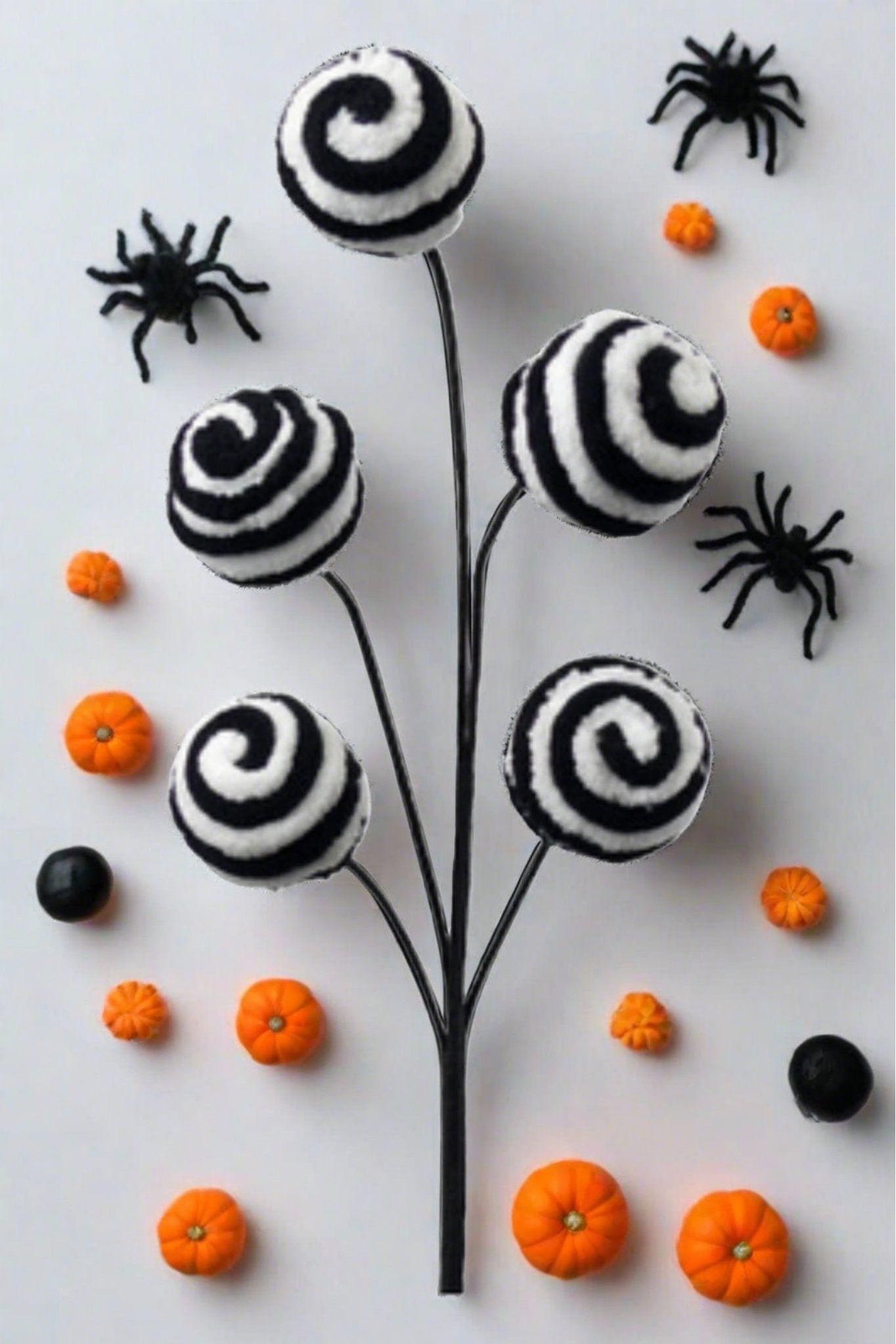 Shop For 18" Black & White Twirl Ball Pick at Michelle's aDOORable Creations