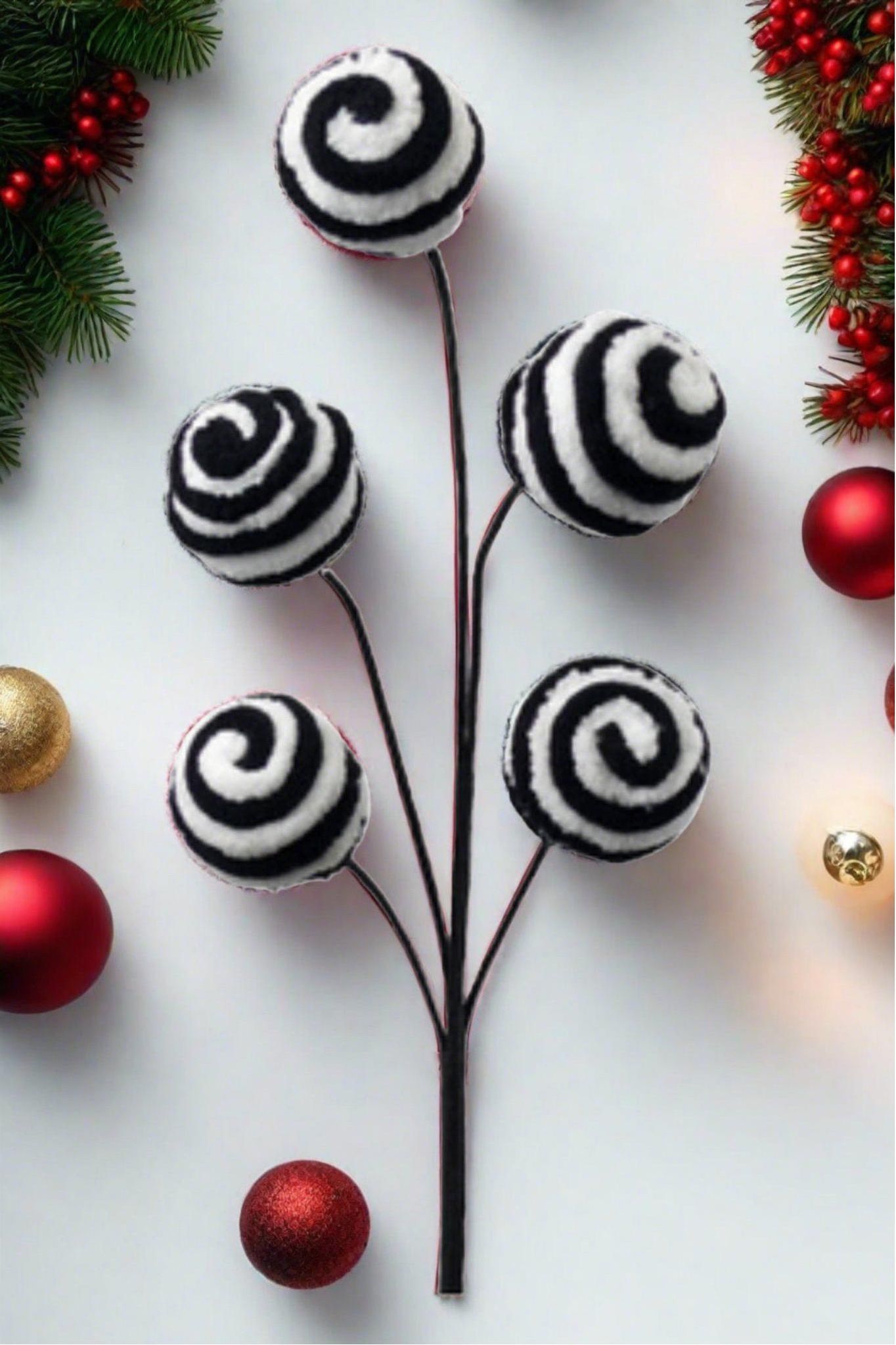 Shop For 18" Black & White Twirl Ball Pick at Michelle's aDOORable Creations