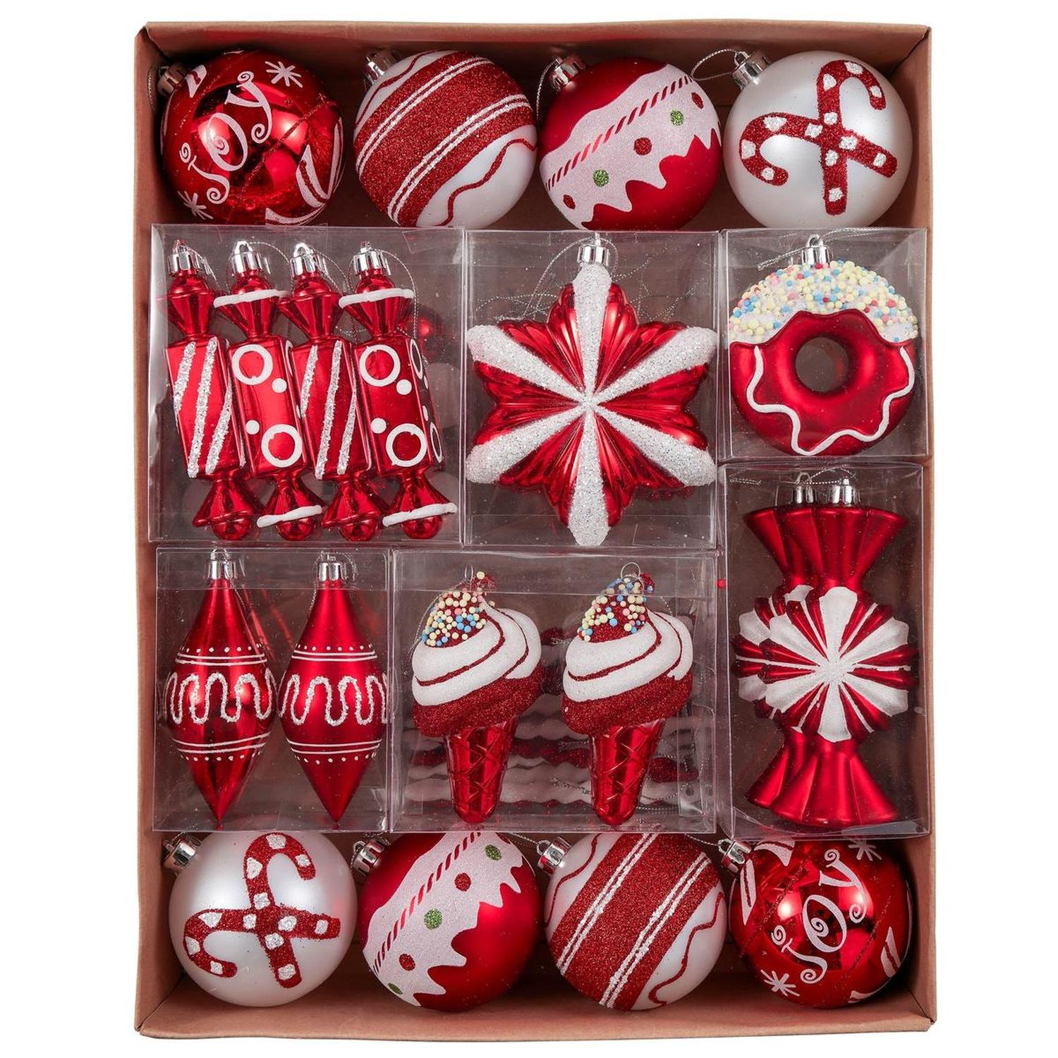 Sweets and Candy Theme Christmas Ornament Bundle, Assorted 60