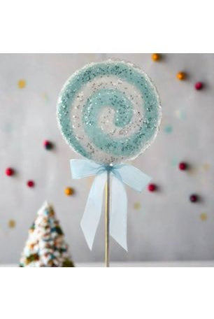 21" Iced Candy Lollipop Pick: Blue - Michelle's aDOORable Creations - Sprays and Picks