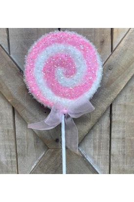 22" Sparkle Candy Swirl Lollipop: Pink - Michelle's aDOORable Creations - Sprays and Picks