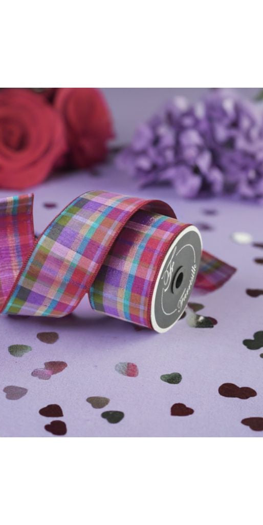 2.5" Candy Plaid Ribbon: Multi (10 Yards) - Michelle's aDOORable Creations - Wired Edge Ribbon