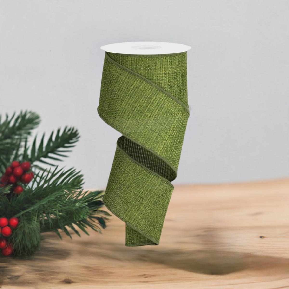 Shop For 2.5" Cross Royal Burlap Ribbon: Moss Green (10 Yards) at Michelle's aDOORable Creations