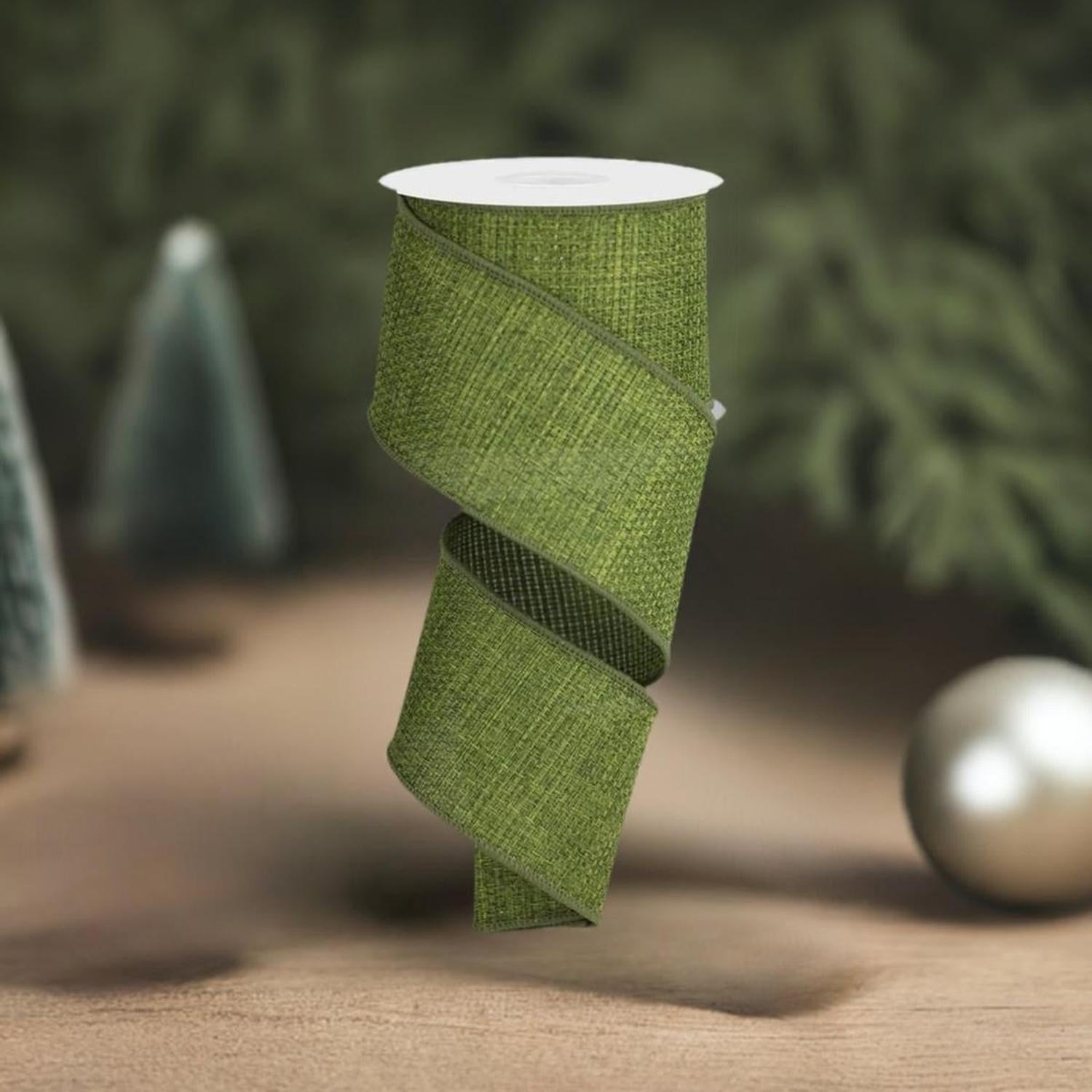 Shop For 2.5" Cross Royal Burlap Ribbon: Moss Green (10 Yards) at Michelle's aDOORable Creations