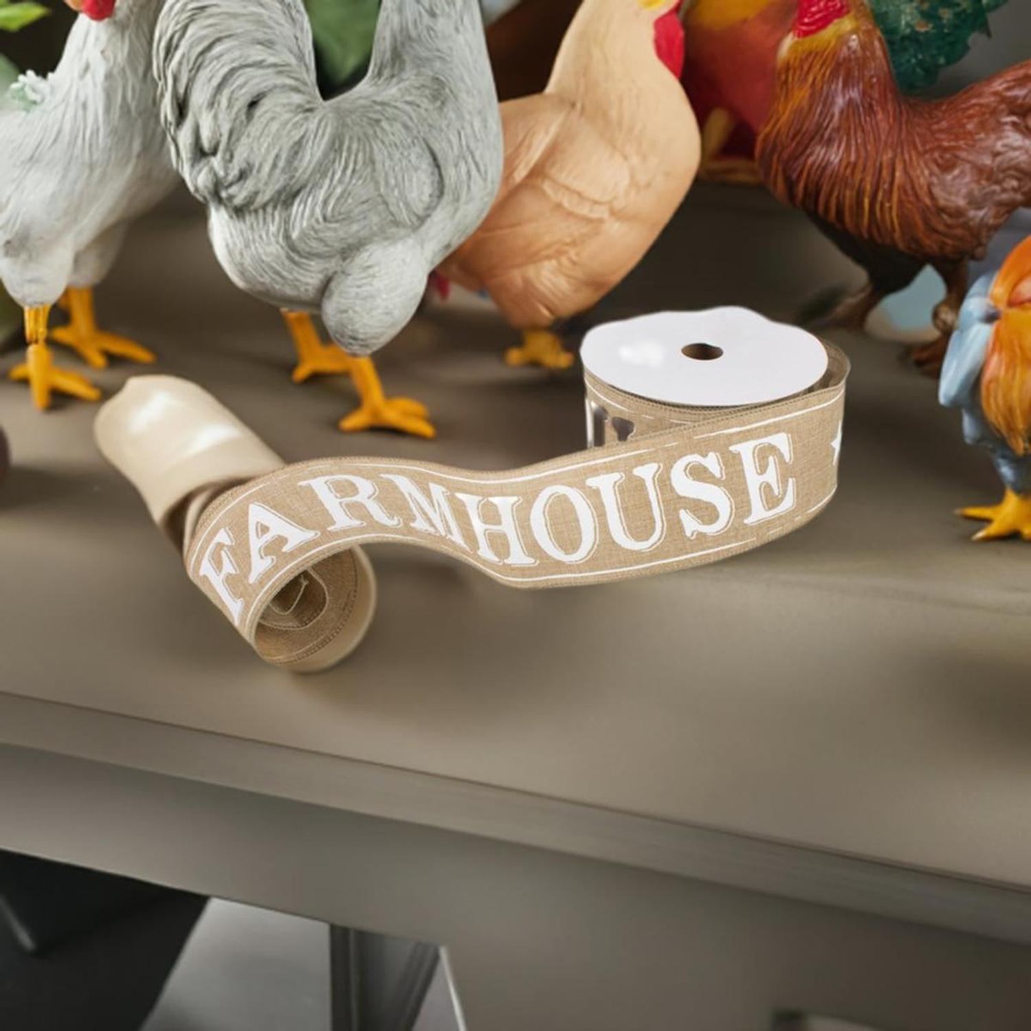 Shop For 2.5" Farmhouse Royal Ribbon: Natural (10 Yards) at Michelle's aDOORable Creations