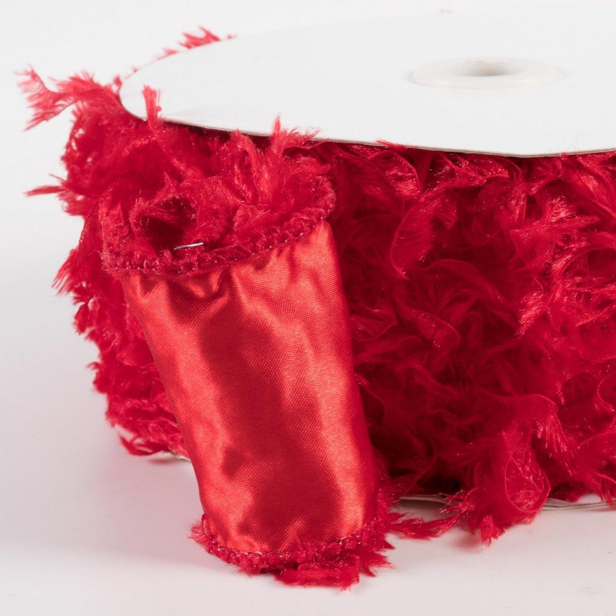 Shop For 2.5" Furry Ribbon: Red (10 Yards) at Michelle's aDOORable Creations
