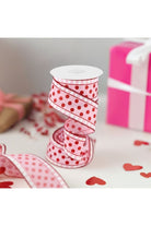 2.5" Glitter Stripes Polka Dot Ribbon: Red & Pink (10 Yards) - Michelle's aDOORable Creations - Wired Edge Ribbon