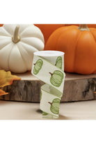 2.5" Green Pumpkin Ribbon: Cream (10 Yards) - Michelle's aDOORable Creations - Wired Edge Ribbon