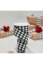 2.5" Harlequin Ribbon: Black (10 Yards) - Michelle's aDOORable Creations - Wired Edge Ribbon
