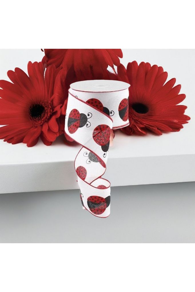 Shop For 2.5" Ladybug Ribbon: White, Red, Black (10 Yards) at Michelle's aDOORable Creations