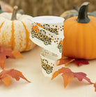 2.5" Leopard Truck Pumpkins Ribbon: Cream (10 Yards) - Michelle's aDOORable Creations - Wired Edge Ribbon