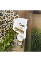 2.5" Leopard Truck Ribbon: White (10 Yards) - Michelle's aDOORable Creations - Wired Edge Ribbon