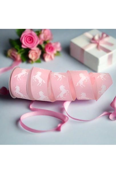 Shop For 2.5" Pink Unicorn Ribbon (10 Yards) at Michelle's aDOORable Creations