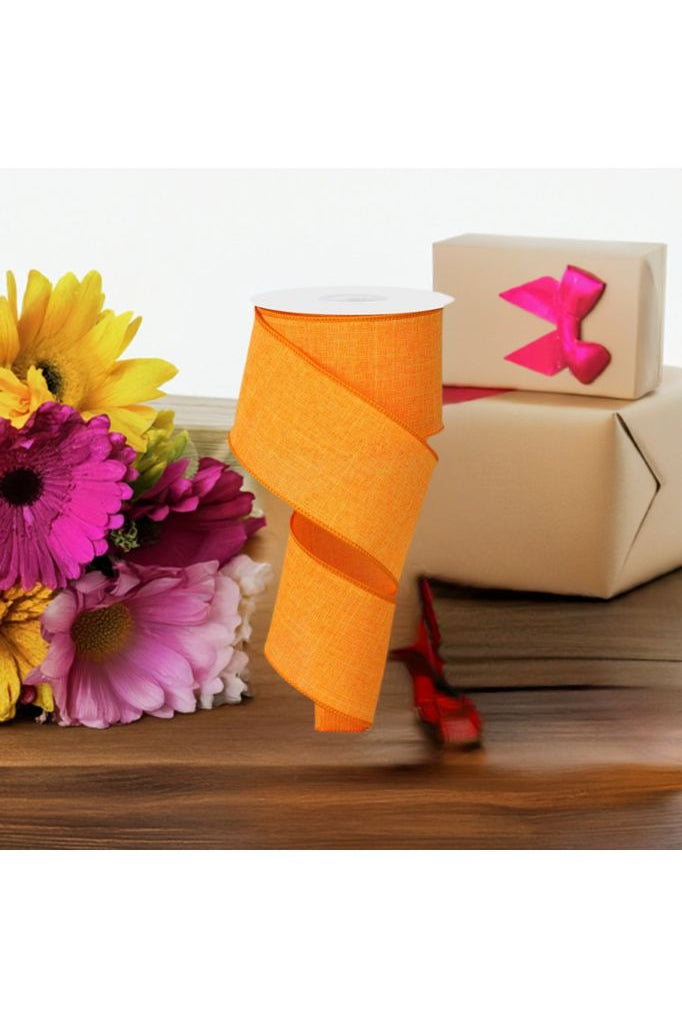 2.5" Royal Canvas Ribbon: New Orange (10 Yards) - Michelle's aDOORable Creations - Wired Edge Ribbon