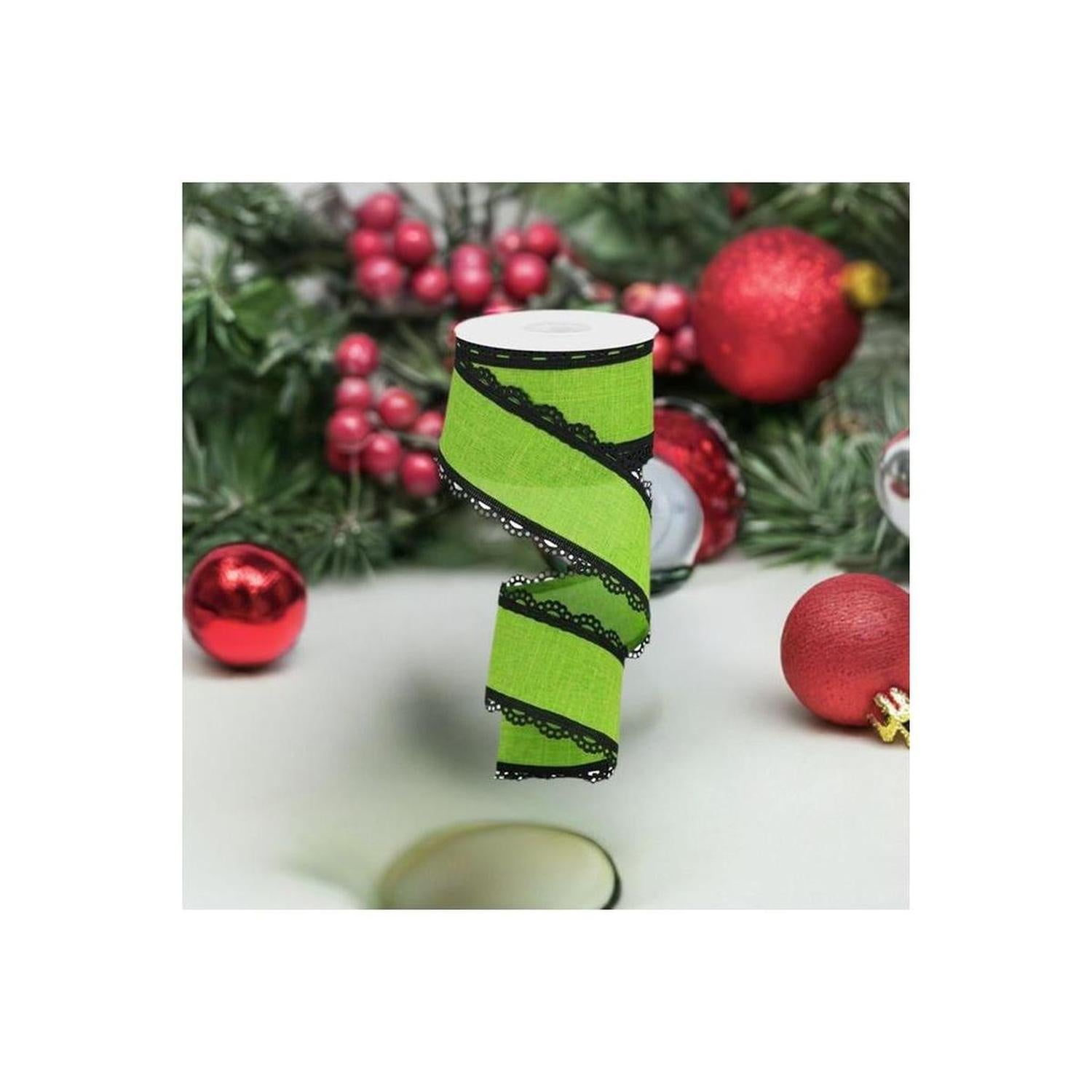 Shop For 2.5" Scalloped Edge Ribbon: Green (10 Yards) at Michelle's aDOORable Creations