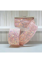 2.5" Sequin Sugar Plum Ribbon: Iridescent Pink (10 Yards) - Michelle's aDOORable Creations - Wired Edge Ribbon