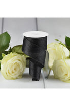 2.5" Shimmer Glitter Ribbon: Black (10 Yards) - Michelle's aDOORable Creations - Wired Edge Ribbon