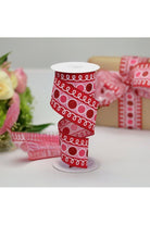 Shop For 2.5" Striped Glitter Circle Loops Ribbon: Red (10 Yards) at Michelle's aDOORable Creations