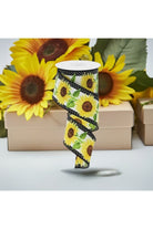 Shop For 2.5" Sunflower Polka Dot Ribbon: White (10 Yards) at Michelle's aDOORable Creations