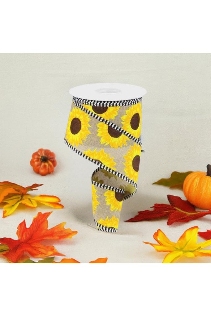 Shop For 2.5" Sunflower Thin Stripe Ribbon: Beige (10 Yards) RGA818001