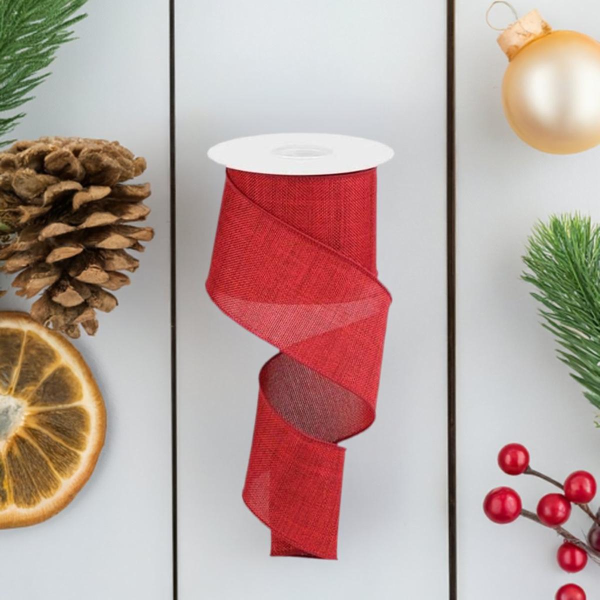 Shop For 2.5" Thick Royal Burlap Ribbon: Dark Red (10 Yards) at Michelle's aDOORable Creations