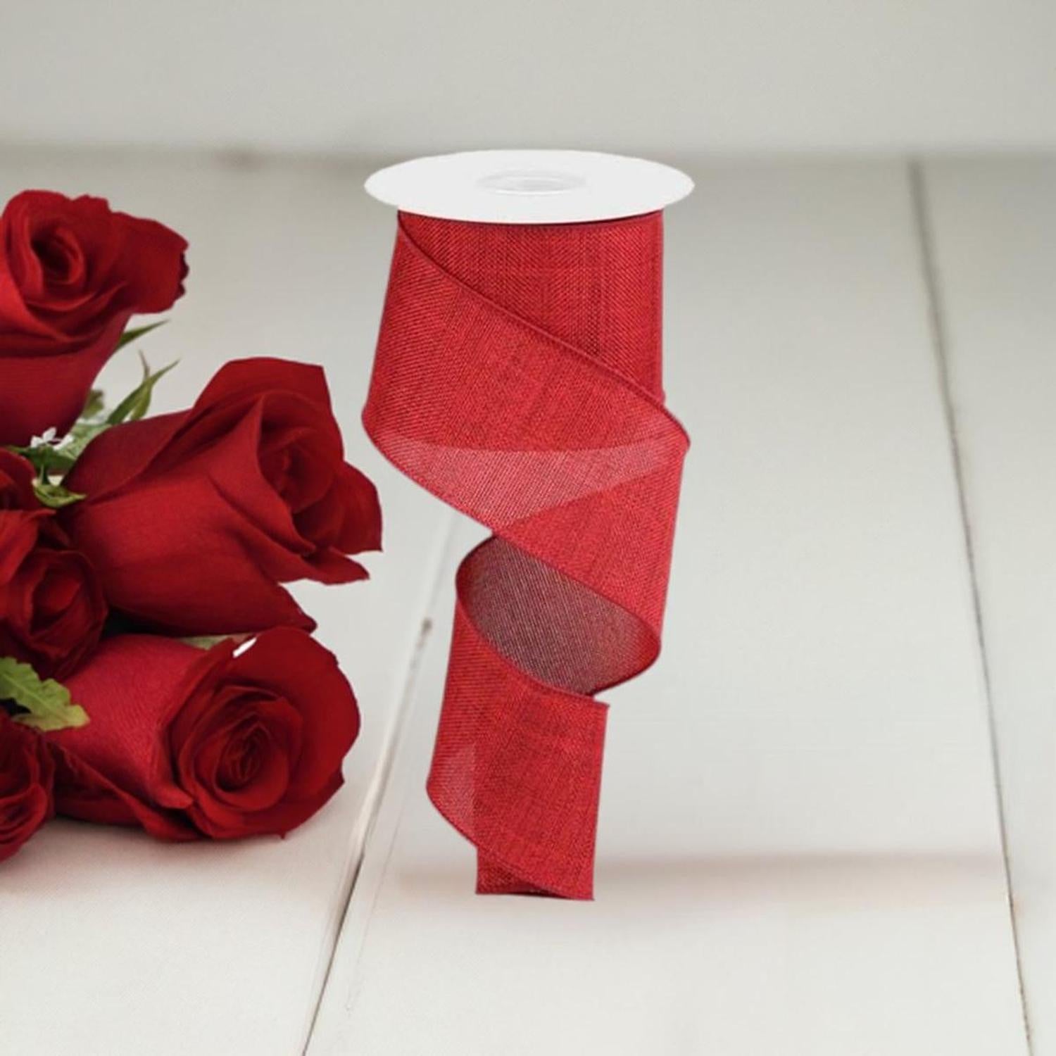 Shop For 2.5" Thick Royal Burlap Ribbon: Dark Red (10 Yards) at Michelle's aDOORable Creations