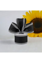 2.5" Thin Stripe Edge Royal Ribbon: Black (10 Yards) - Michelle's aDOORable Creations - Wired Edge Ribbon