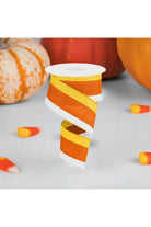 Shop For 2.5" Tricolor Striped Ribbon: Orange/White, Yellow (10 Yards) at Michelle's aDOORable Creations